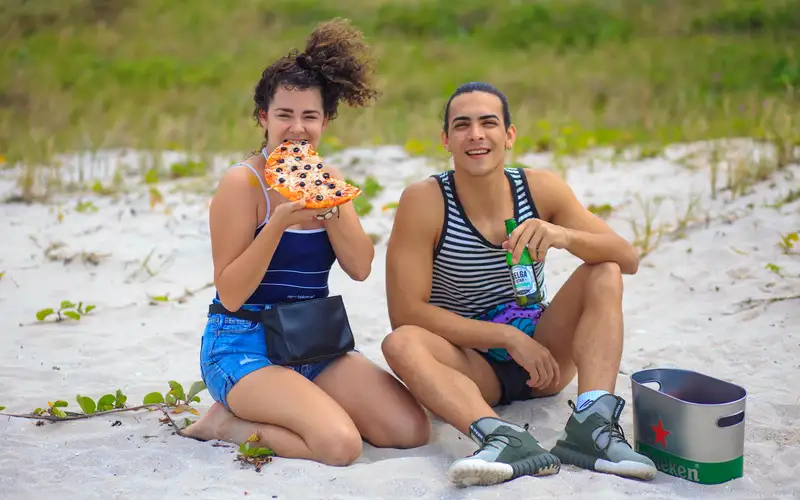 Young couple enjoying the reopening in Havana, Matanzas and Cienfuegos on Varadero beach
